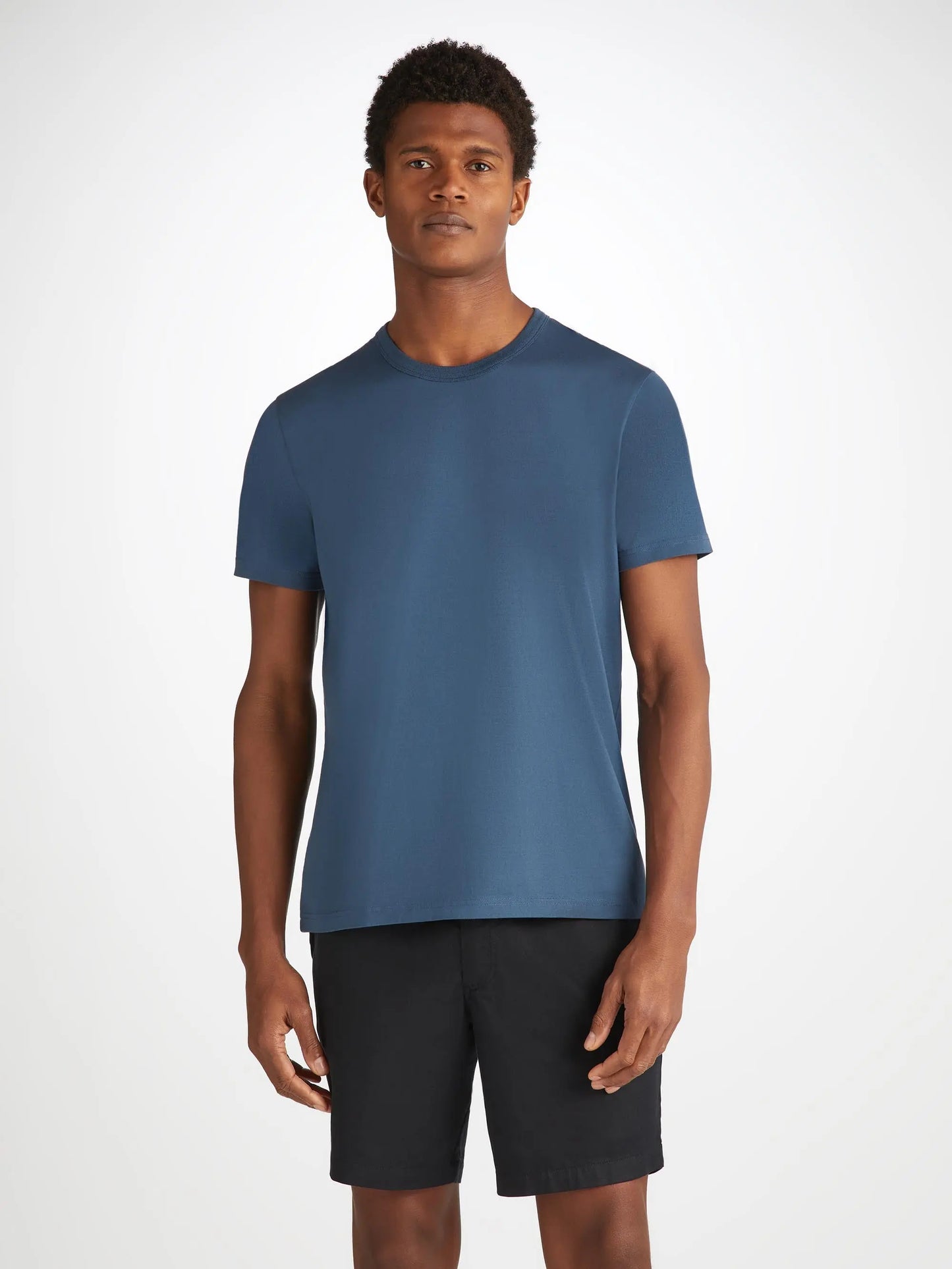 Derek Rose Men's T-Shirt Barny Pima Cotton Denim Derek Rose
