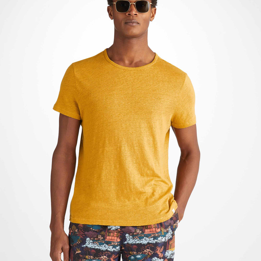 Derek Rose Men's T-Shirt Jordan Linen Mustard Derek Rose