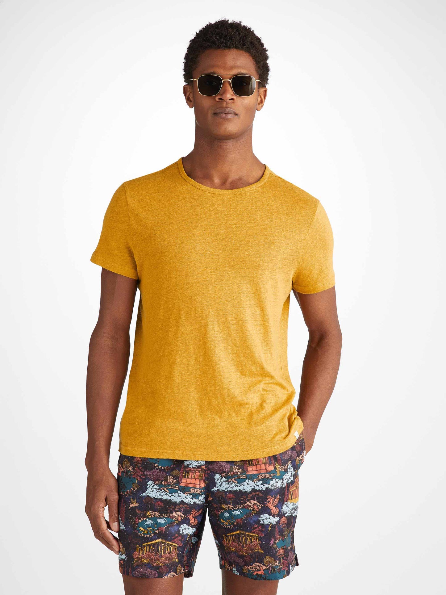 Derek Rose Men's T-Shirt Jordan Linen Mustard Derek Rose