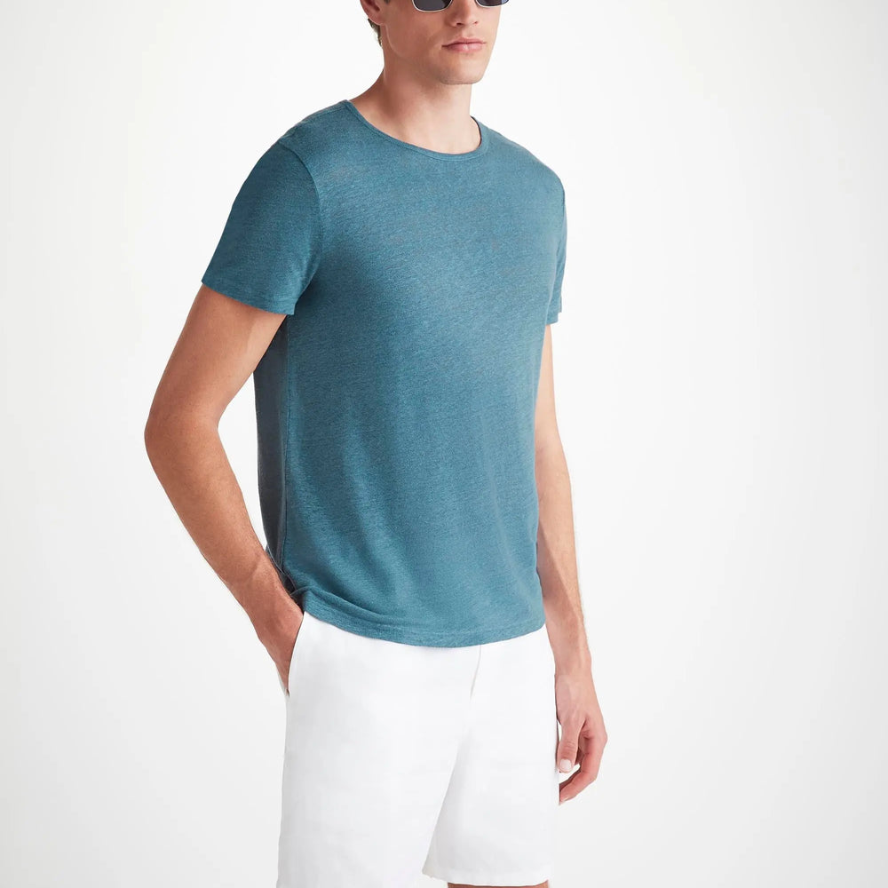 Derek Rose Men's T-Shirt Jordan Linen Steel Blue Derek Rose