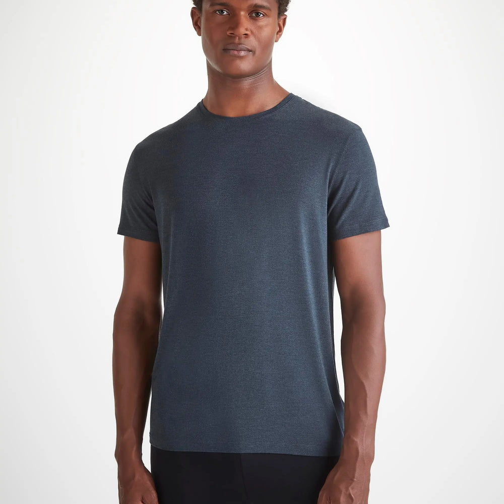 Derek Rose Men's T-Shirt Marlowe Micro Modal Stretch Anthracite Derek Rose
