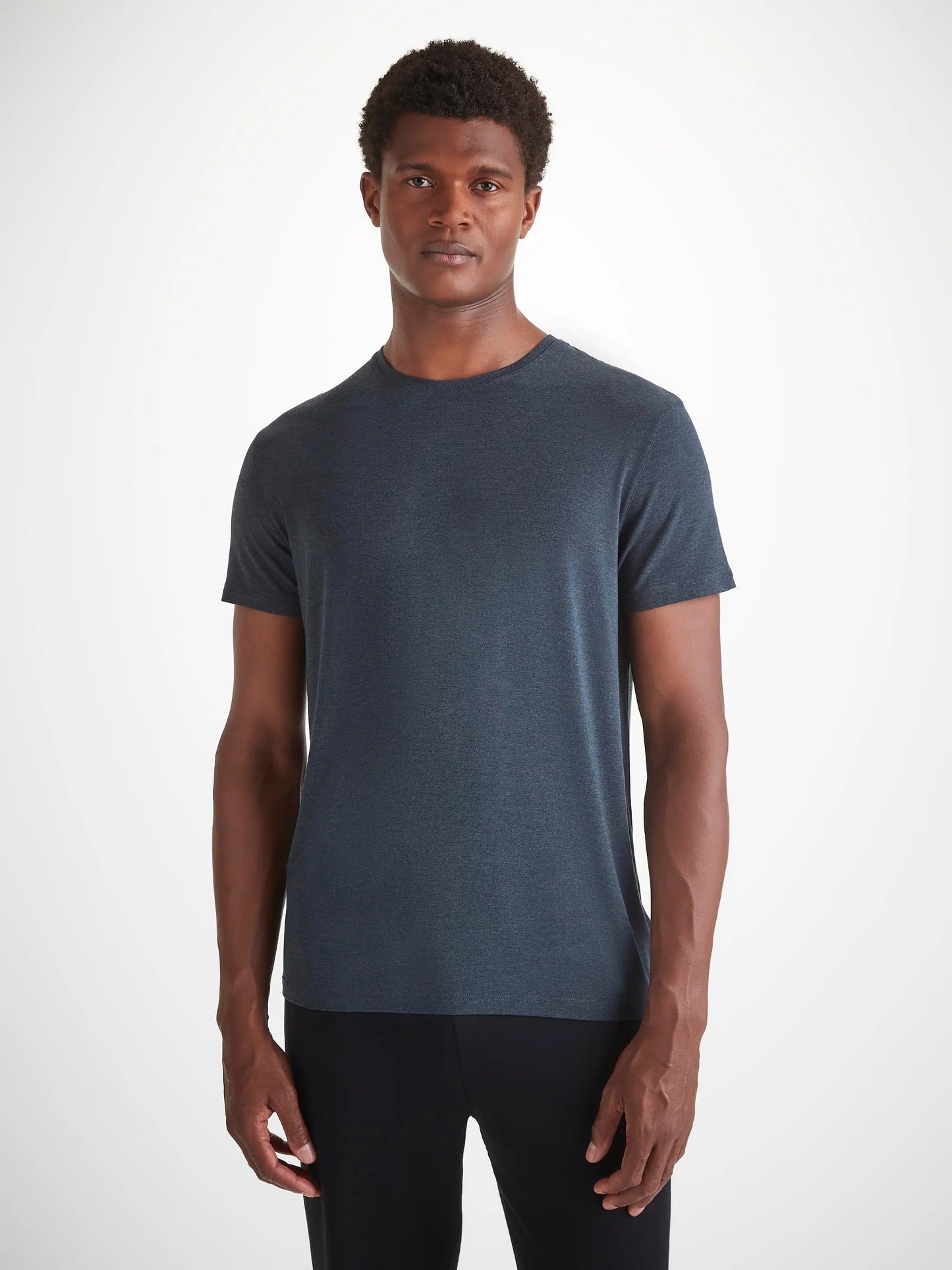 Derek Rose Men's T-Shirt Marlowe Micro Modal Stretch Anthracite Derek Rose