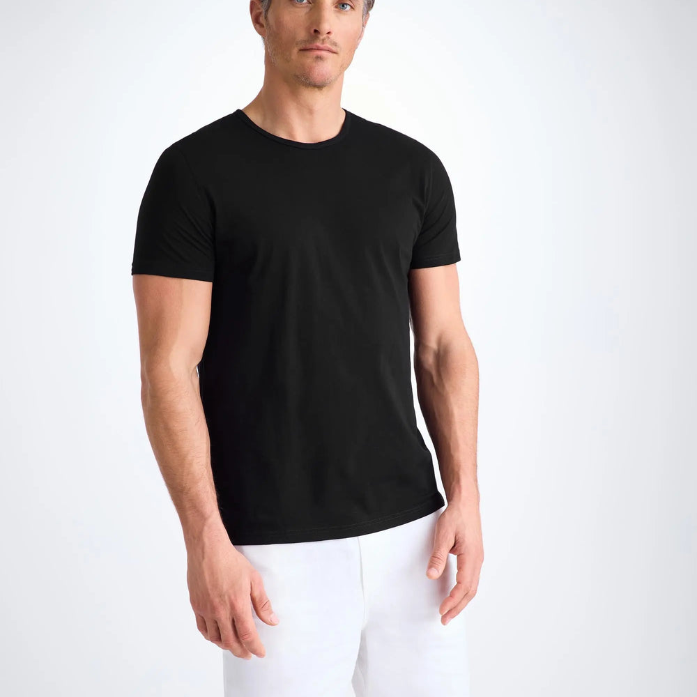 Derek Rose Men's T-Shirt Riley Pima Cotton Black Derek Rose
