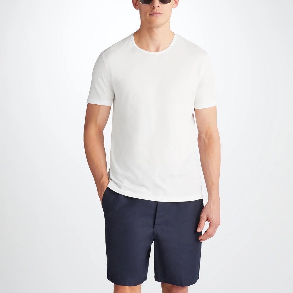 Derek Rose Men's T-Shirt Riley Pima Cotton White Derek Rose