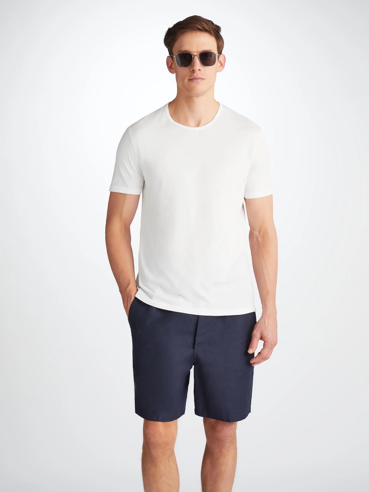 Derek Rose Men's T-Shirt Riley Pima Cotton White Derek Rose