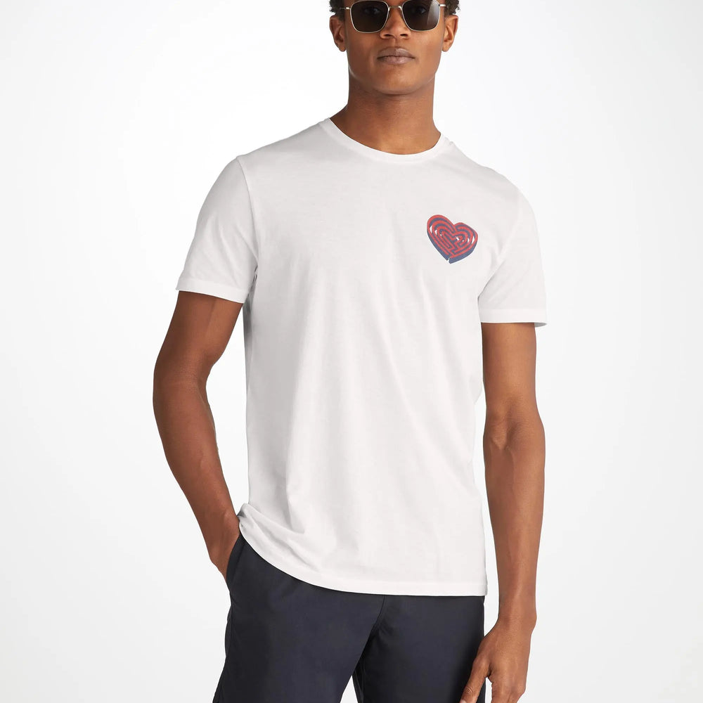 Derek Rose Men's T-Shirt Ripley 21 Pima Cotton White Derek Rose