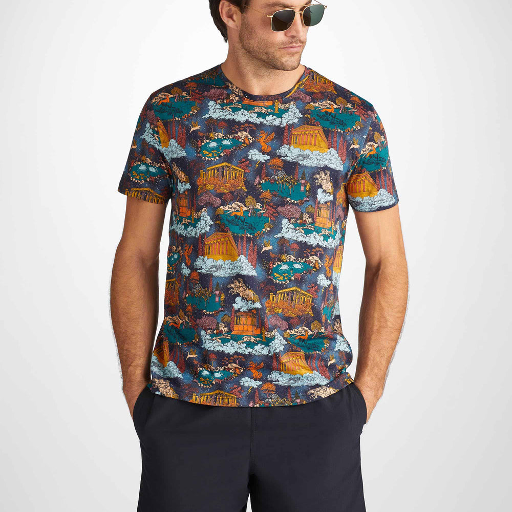 Derek Rose Men's T-Shirt Robin 15 Pima Cotton Multi Derek Rose