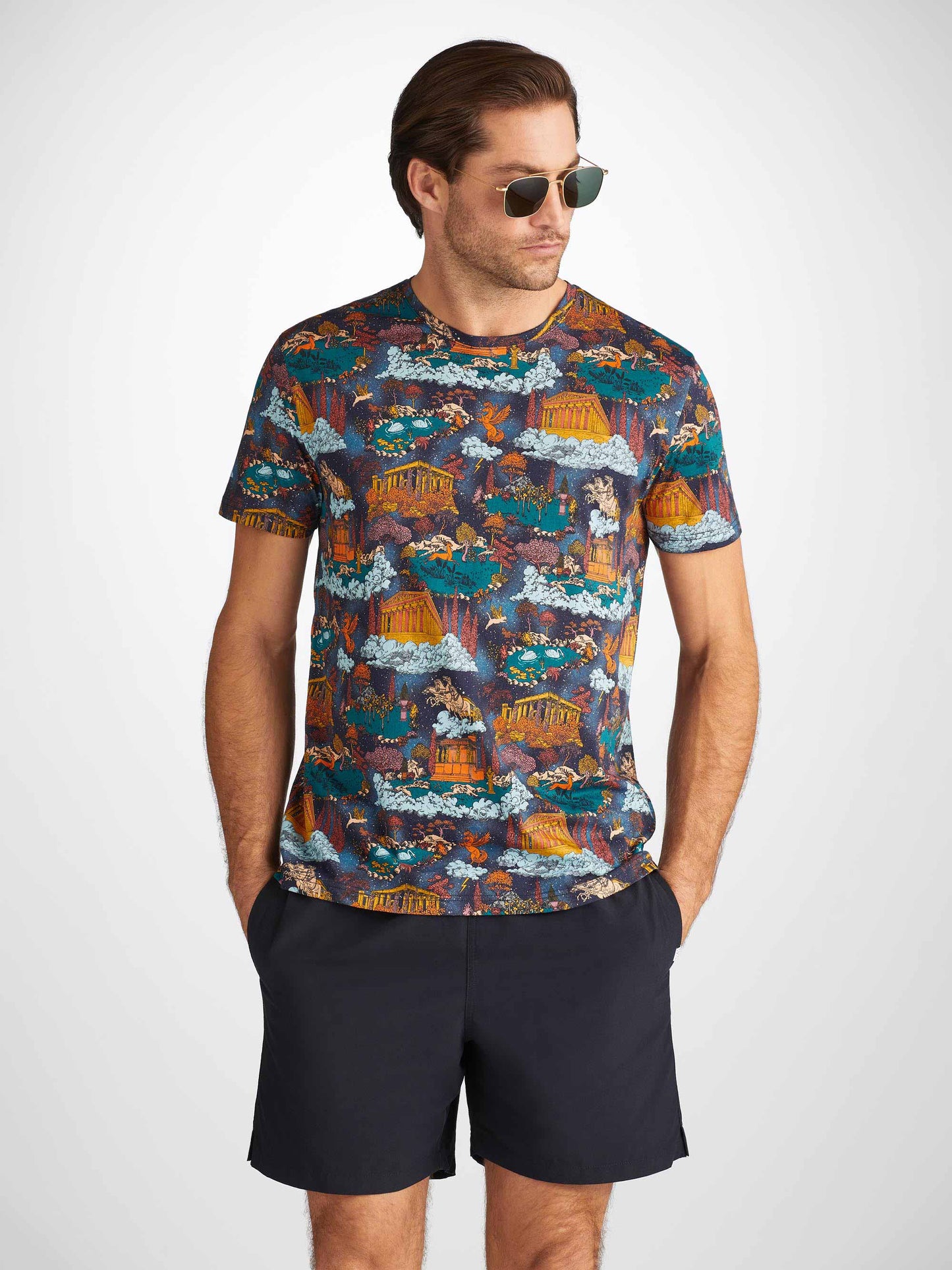 Derek Rose Men's T-Shirt Robin 15 Pima Cotton Multi Derek Rose