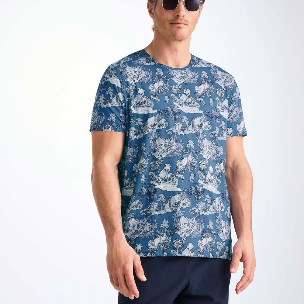 Derek Rose Men's T-Shirt Robin 17 Pima Cotton Blue Derek Rose