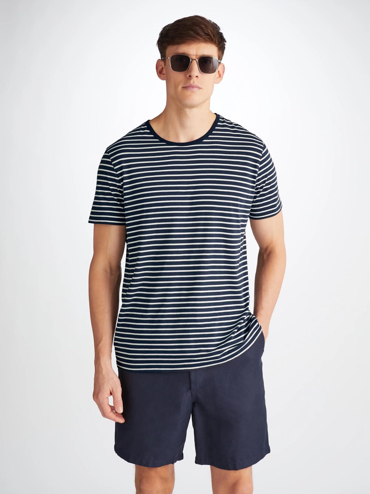 Derek Rose Men's T-Shirt Ryder Pima Cotton Navy Derek Rose