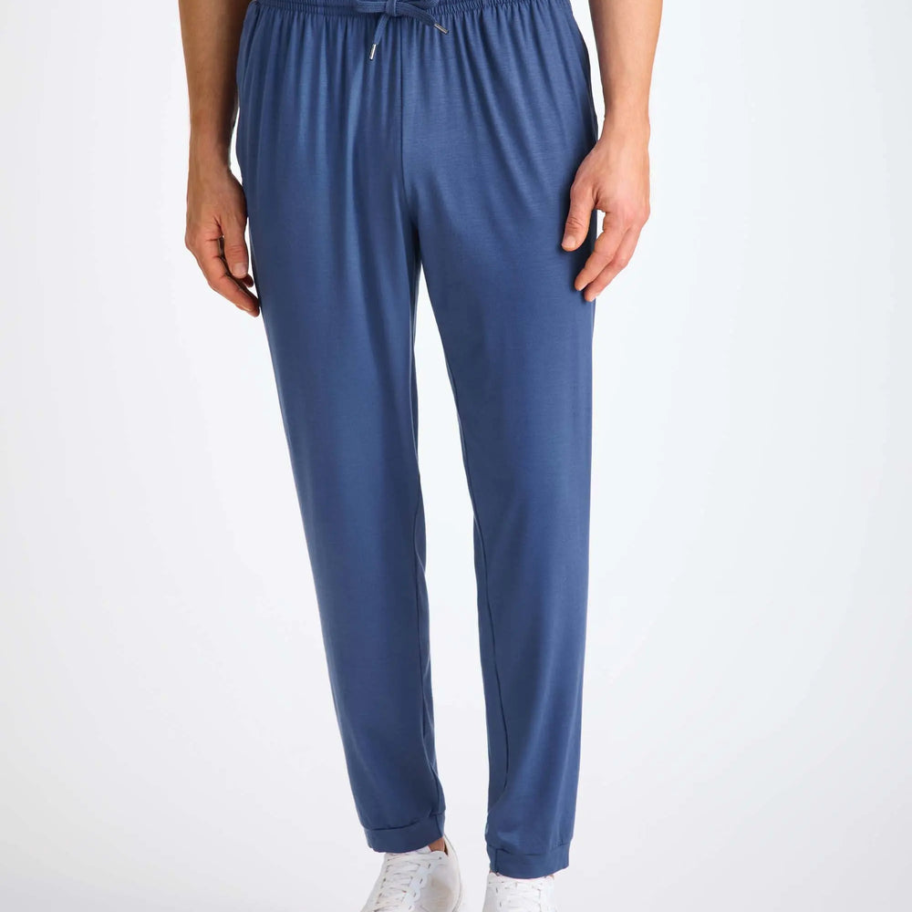 Derek Rose Men's Track Pants Basel Micro Modal Stretch Sapphire Derek Rose