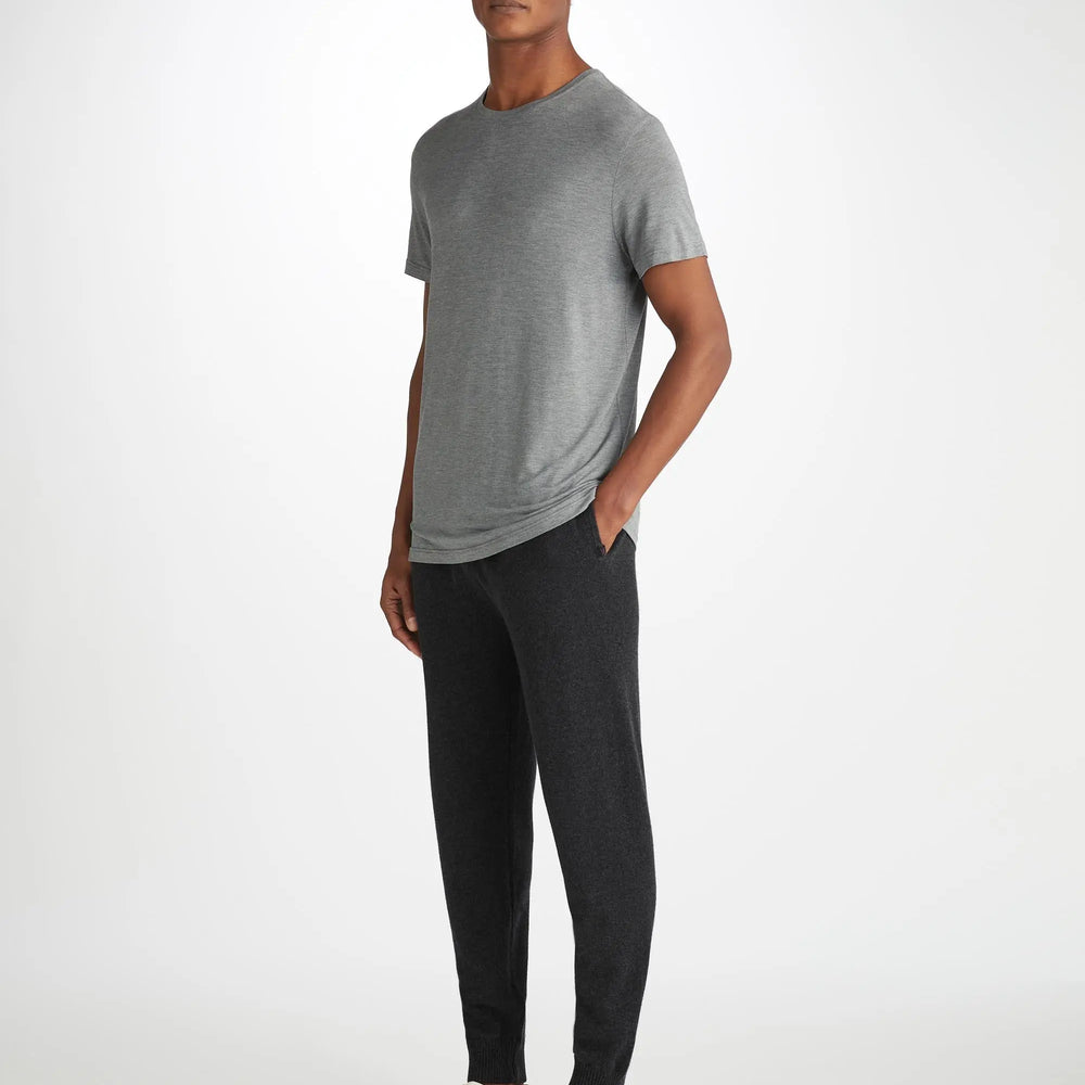 Derek Rose Men's Track Pants Finley Cashmere Charcoal Derek Rose