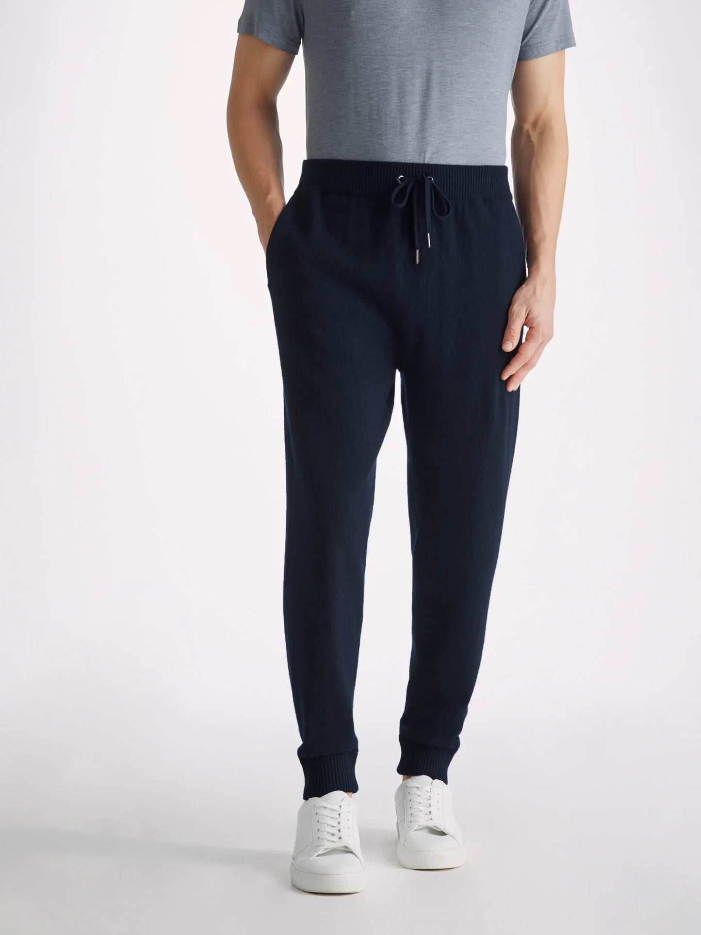 Derek Rose Men's Track Pants Finley Cashmere Navy Derek Rose