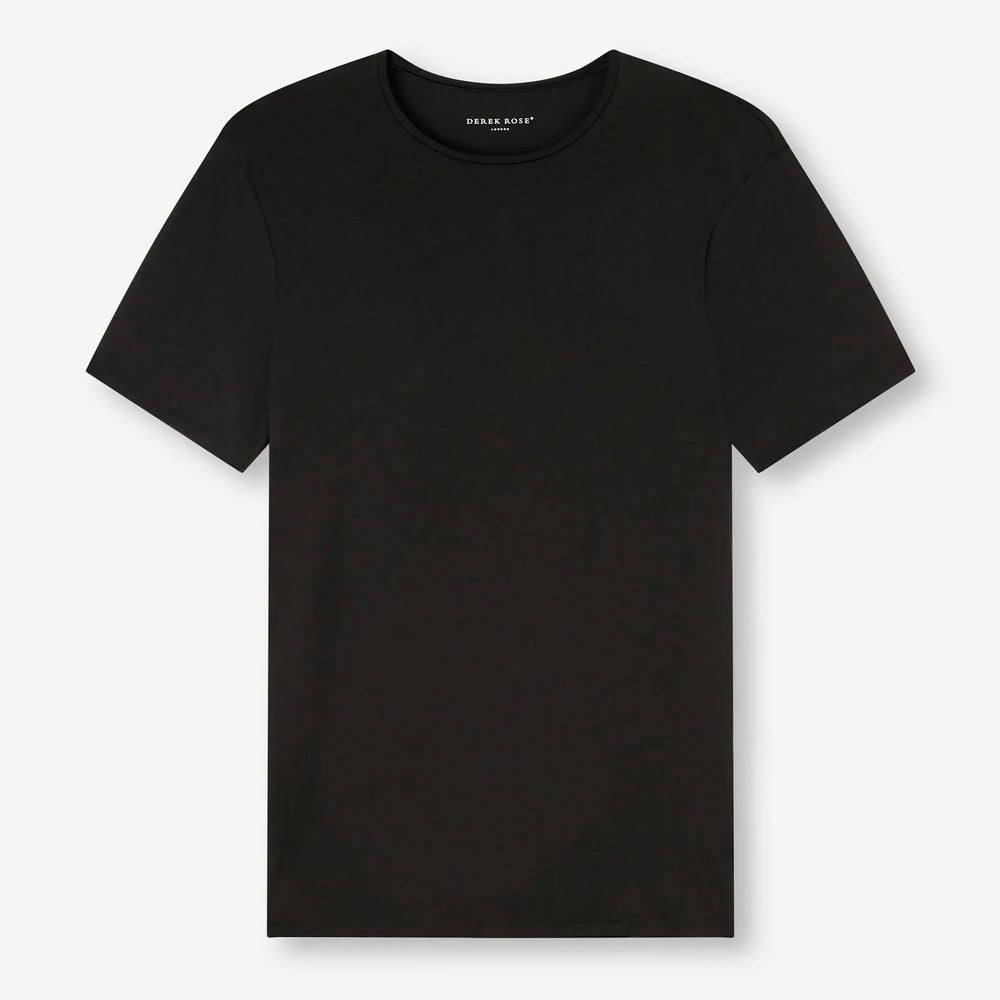 Derek Rose Men's Underwear T-Shirt Alex Micro Modal Stretch Black Derek Rose