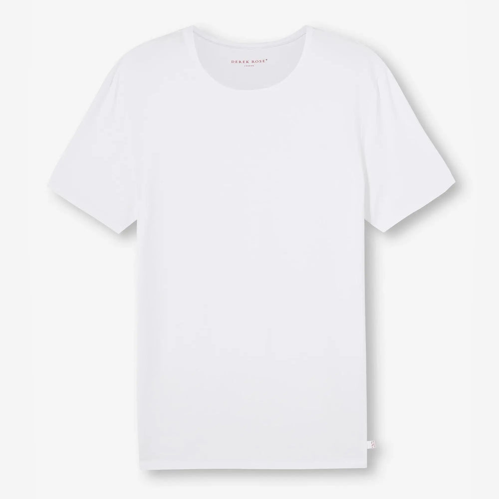 Derek Rose Men's Underwear T-Shirt Alex Micro Modal Stretch White Derek Rose