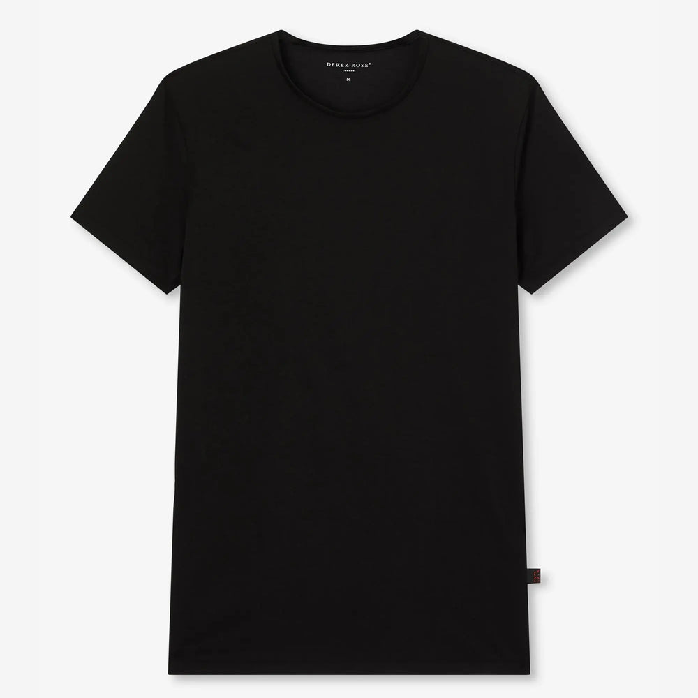 Derek Rose Men's Underwear T-Shirt Jack Pima Cotton Stretch Black Derek Rose