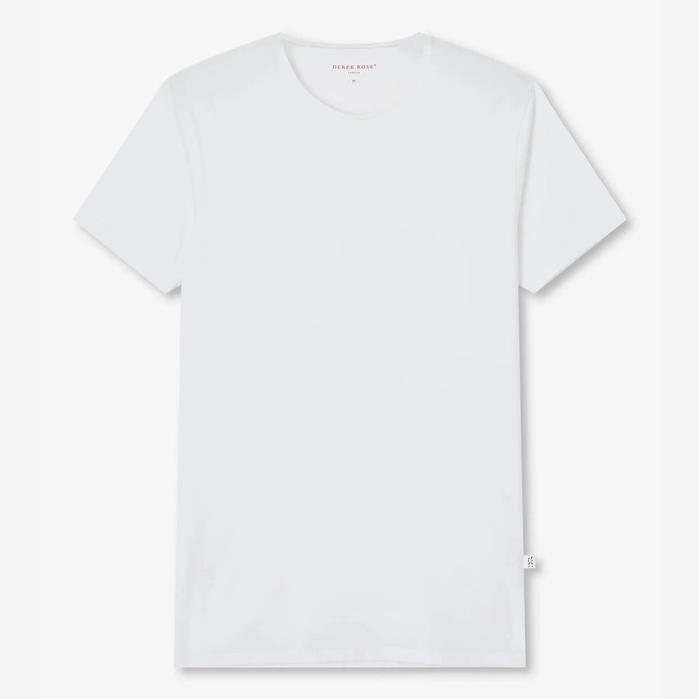 Derek Rose Men's Underwear T-Shirt Jack Pima Cotton Stretch White Derek Rose