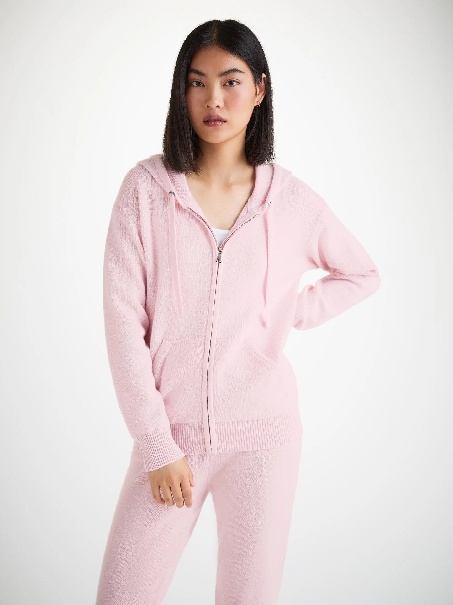 Derek Rose Women's Hoodie Daphne Cashmere Ice Pink Derek Rose