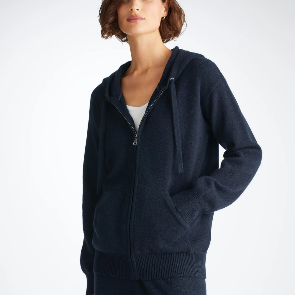Derek Rose Women's Hoodie Daphne Cashmere Navy Derek Rose