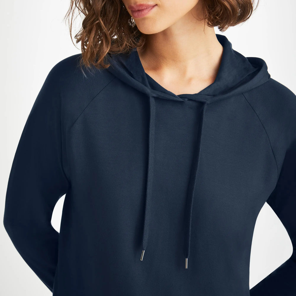 Derek Rose Women's Pullover Hoodie Basel Micro Modal Stretch Navy Derek Rose