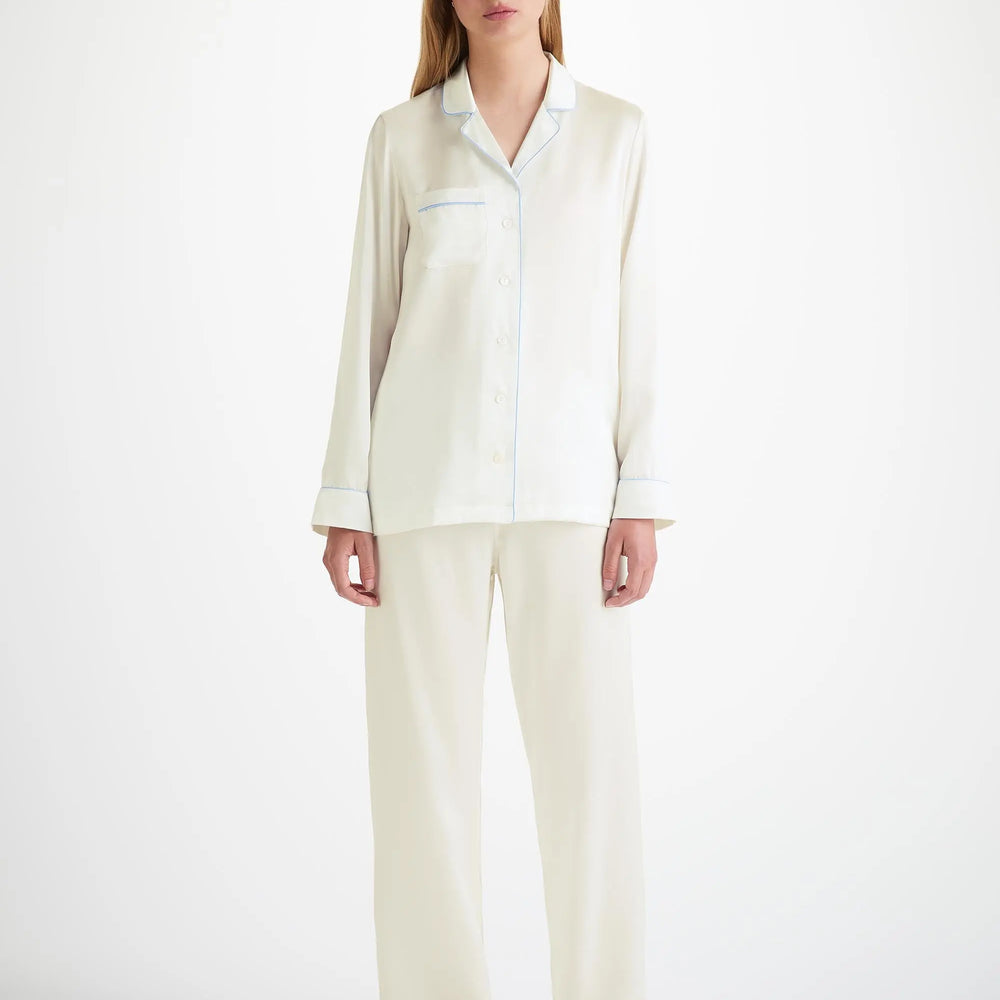Derek Rose Women's Pyjamas Bailey Silk Satin Ivory Derek Rose