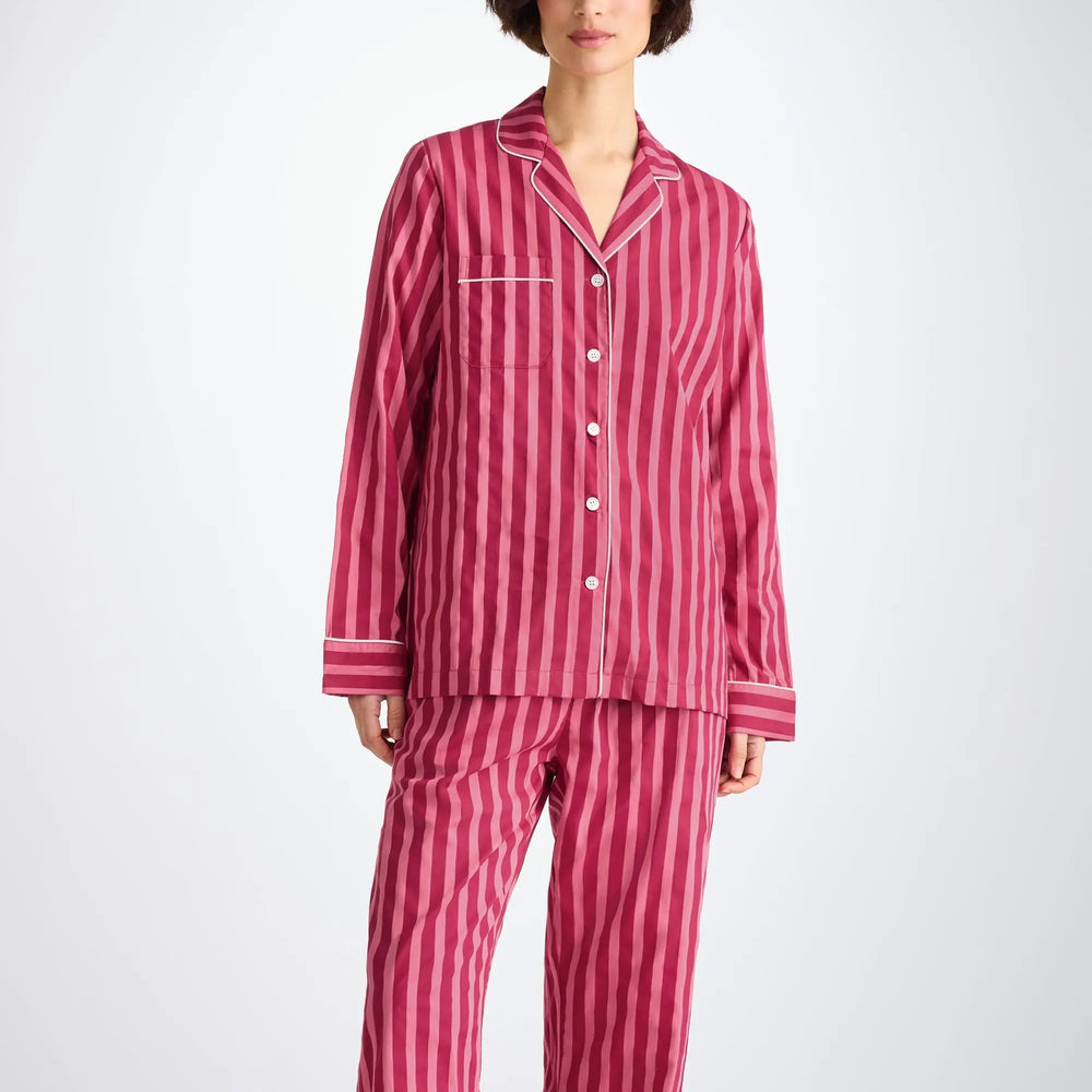 Derek Rose Women's Pyjamas Capri 25 Cotton Batiste Pink Derek Rose