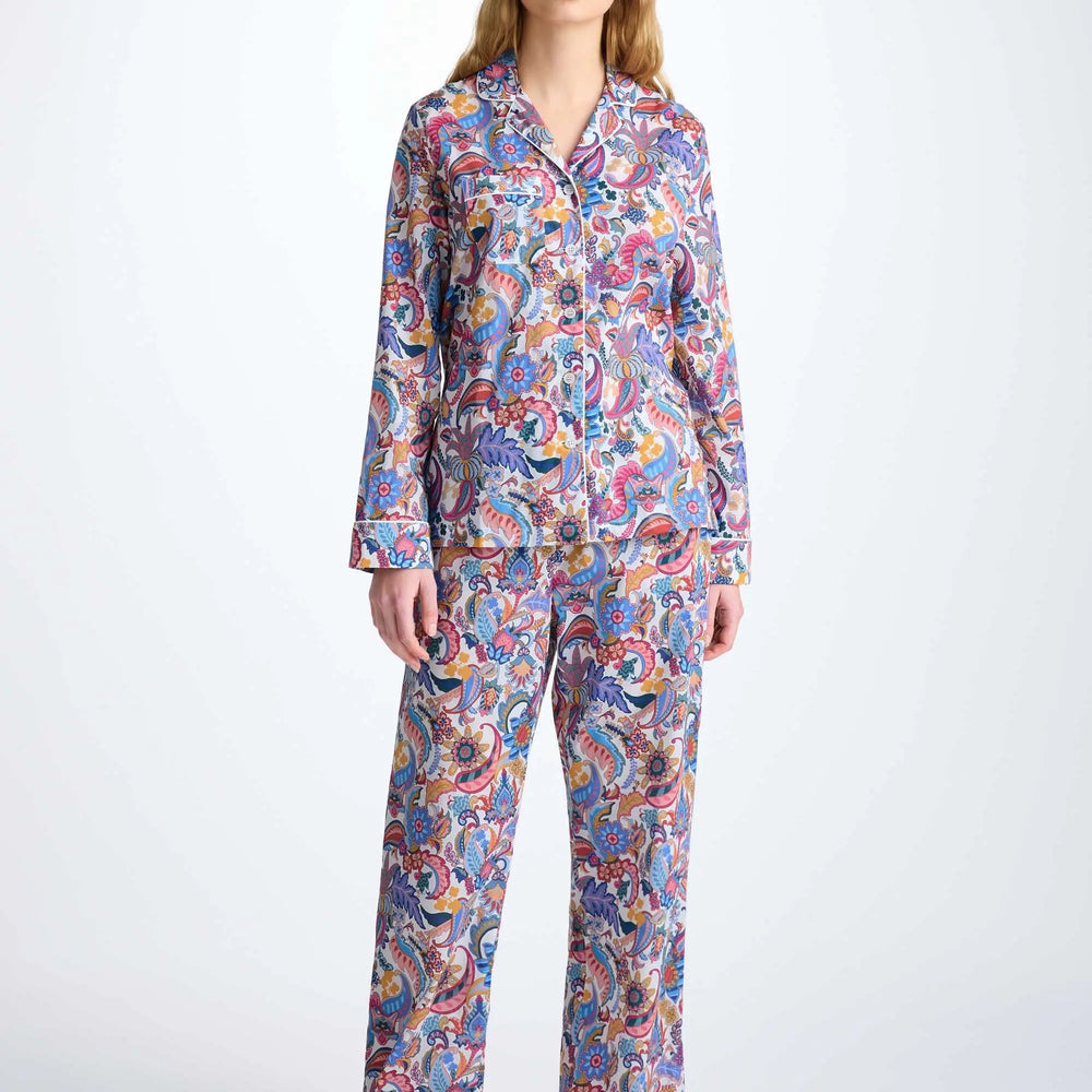 Derek Rose Women's Pyjamas Cotton Batiste Multi Jungle Paisley Print Derek Rose