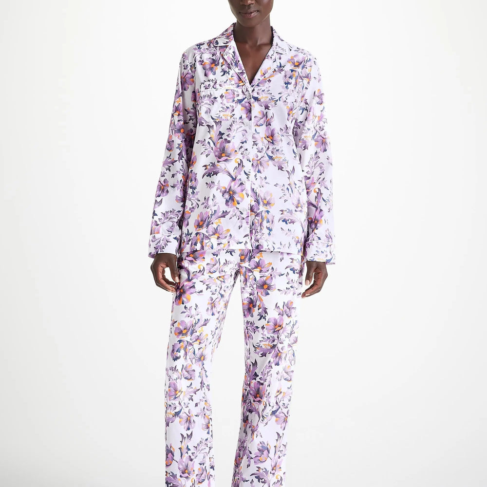 Derek Rose Women's Pyjamas Cotton Batiste White Wildflower Print Derek Rose