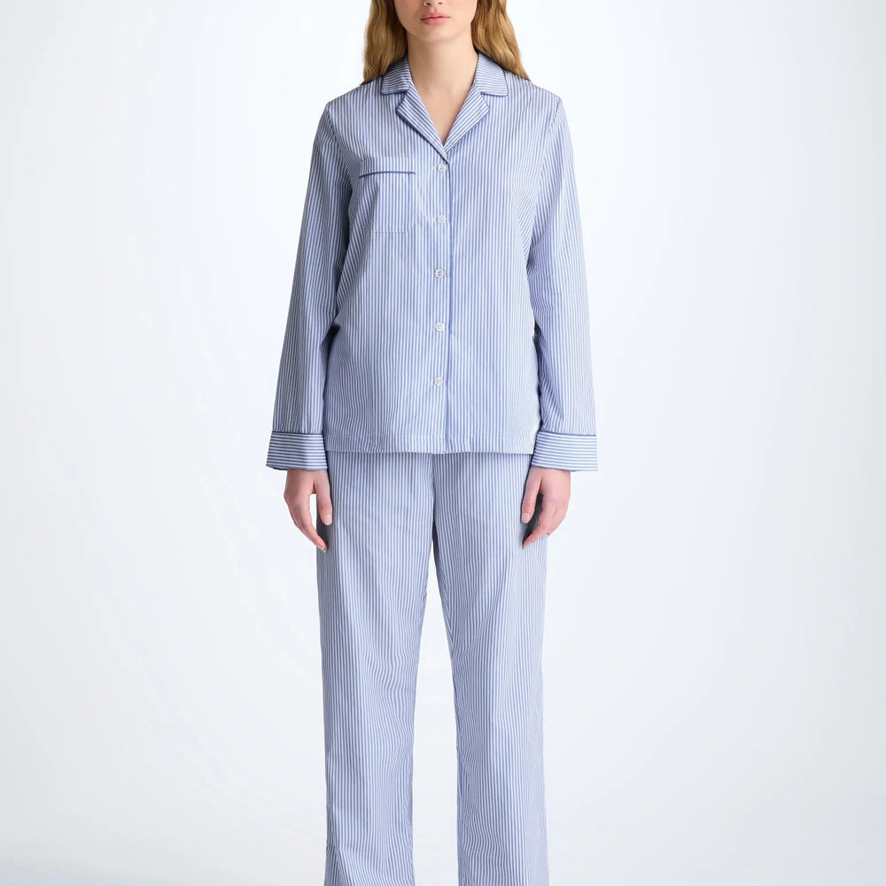 Derek Rose Women's Pyjamas James Cotton Blue Derek Rose