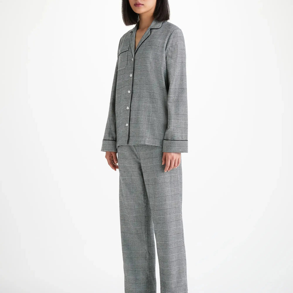 Derek Rose Women's Pyjamas Kelburn 42 Brushed Cotton Black Derek Rose