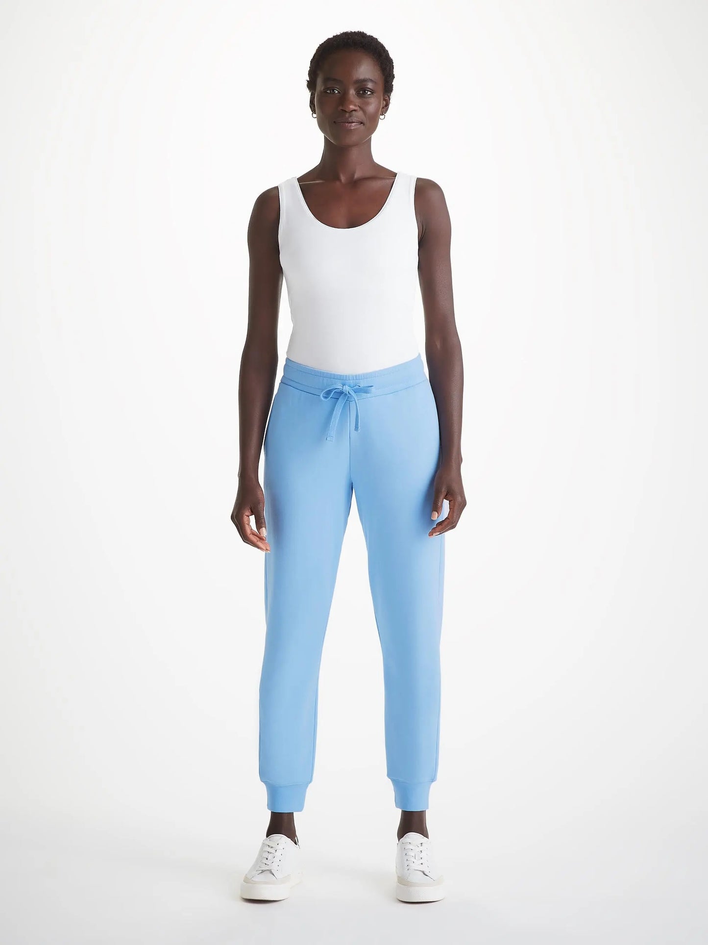 Derek Rose Women's Sweatpants Quinn Cotton Modal Cornflower Blue Derek Rose
