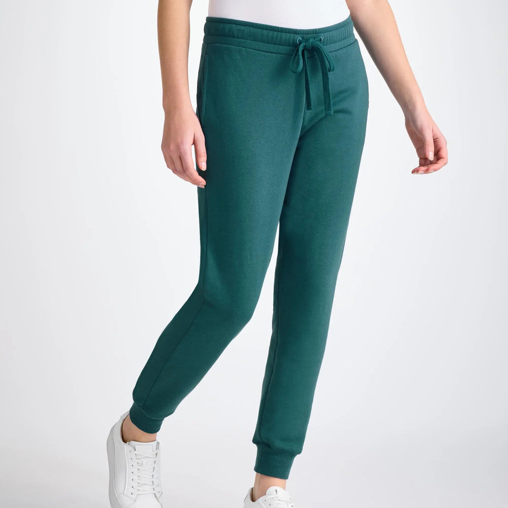 Derek Rose Women's Sweatpants Quinn Cotton Modal Pine Green Derek Rose