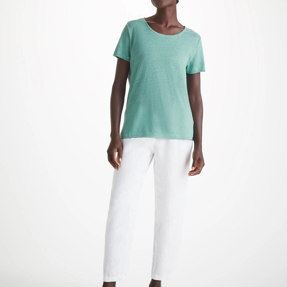 Derek Rose Women's T-Shirt Jordan Linen Soft Aqua Derek Rose