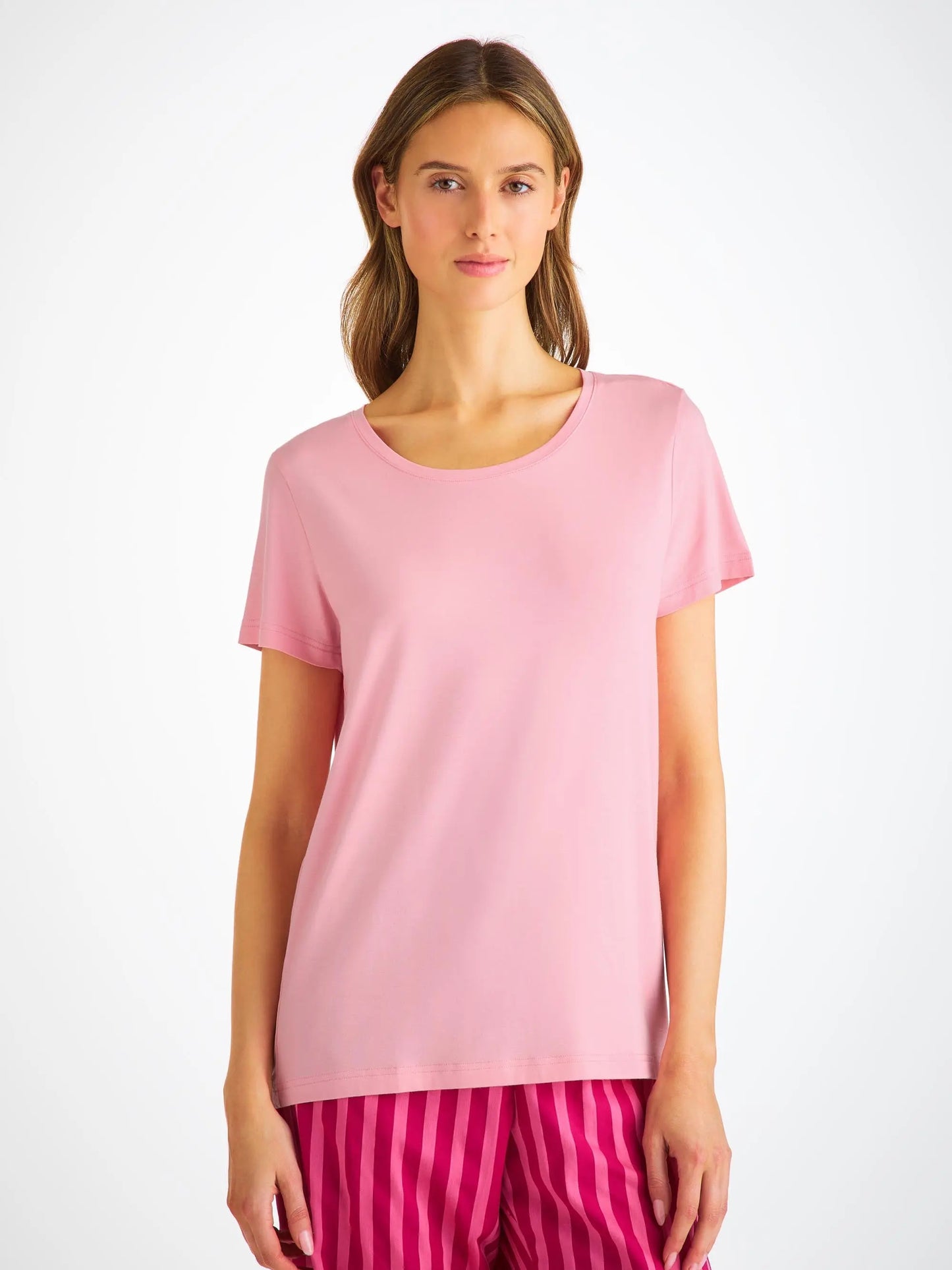 Derek Rose Women's T-Shirt Lara Micro Modal Stretch Ballet Pink Derek Rose