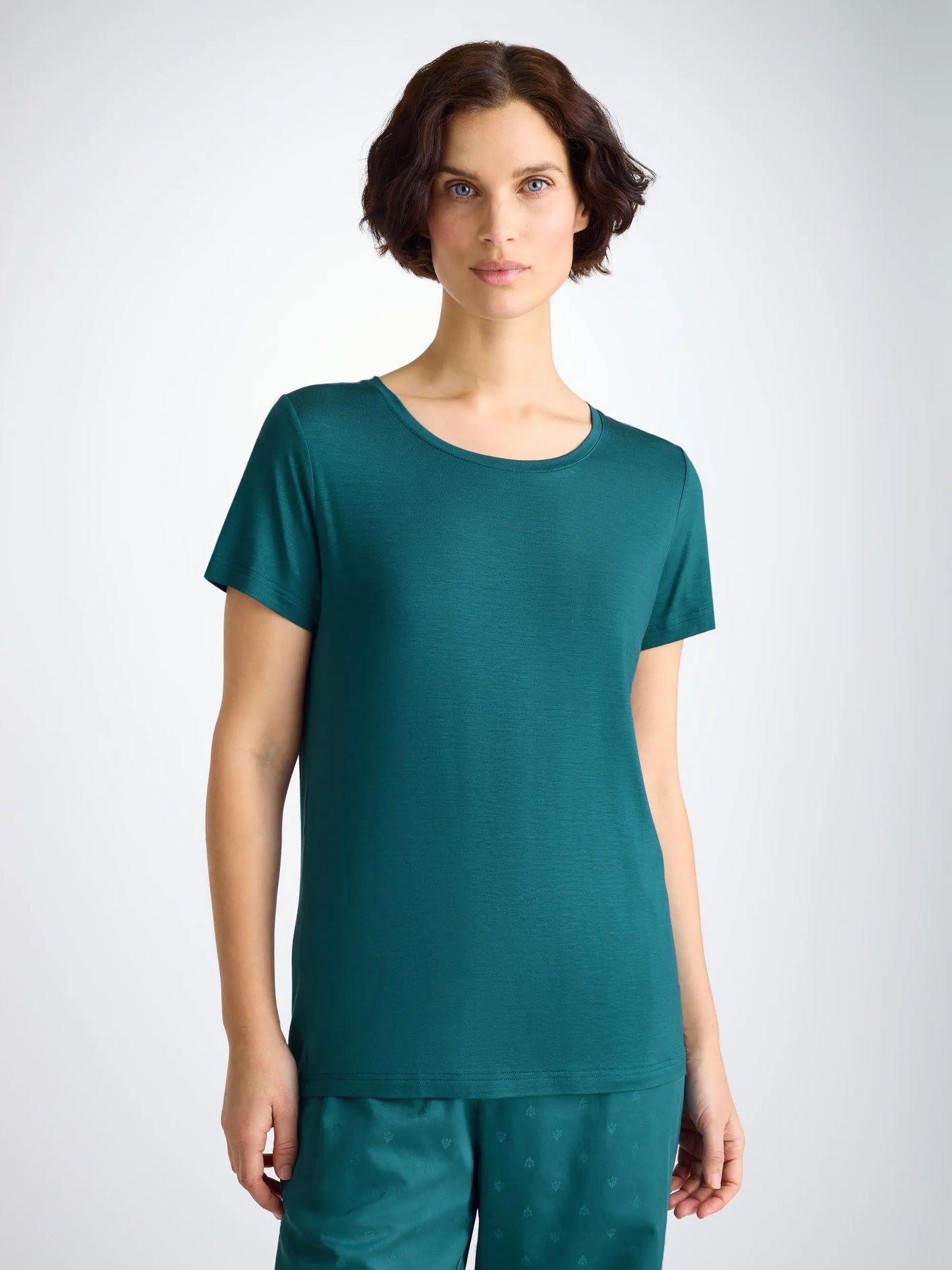 Derek Rose Women's T-Shirt Lara Micro Modal Stretch Jungle Green Derek Rose