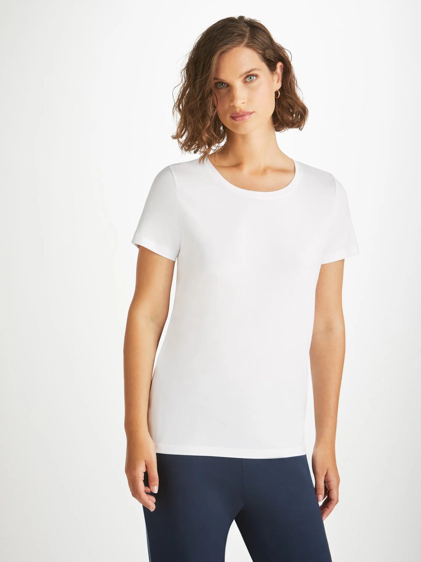 Derek Rose Women's T-Shirt Lara Micro Modal Stretch White Derek Rose