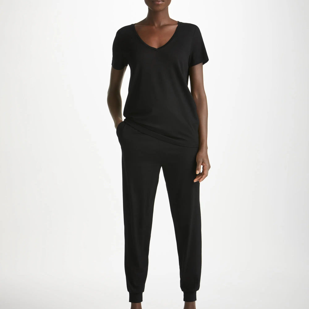 Derek Rose Women's Track Pants Basel Micro Modal Stretch Black Derek Rose