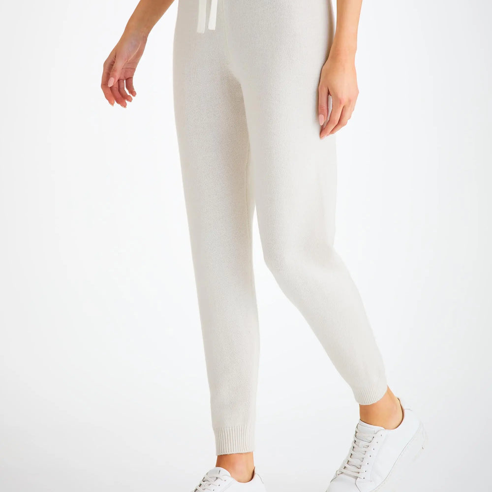 Derek Rose Women's Track Pants Daphne Cashmere White Derek Rose