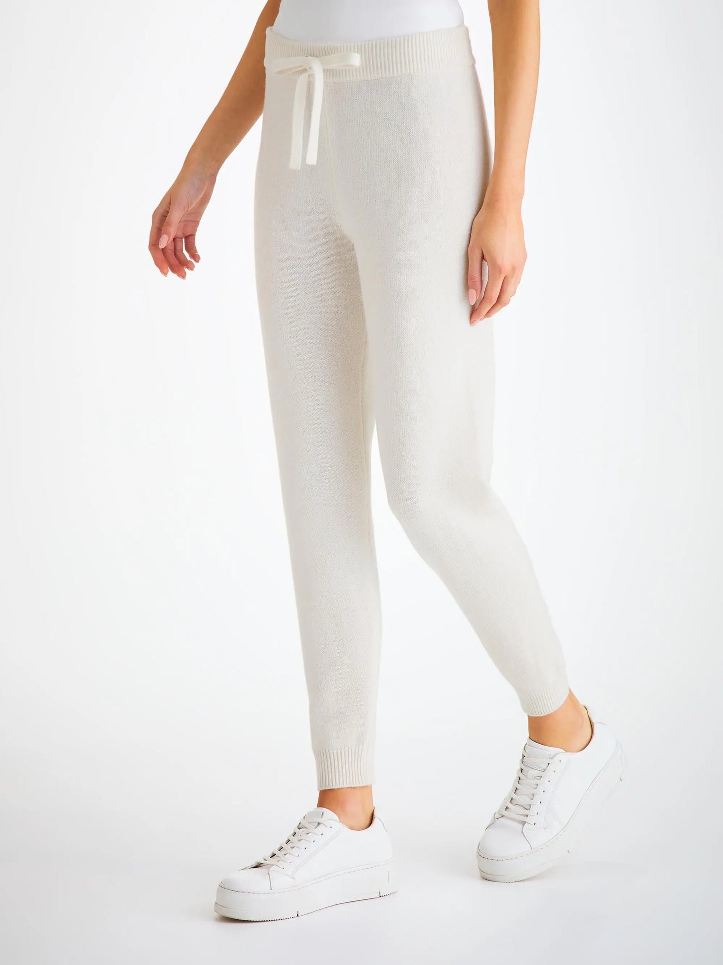Derek Rose Women's Track Pants Daphne Cashmere White Derek Rose