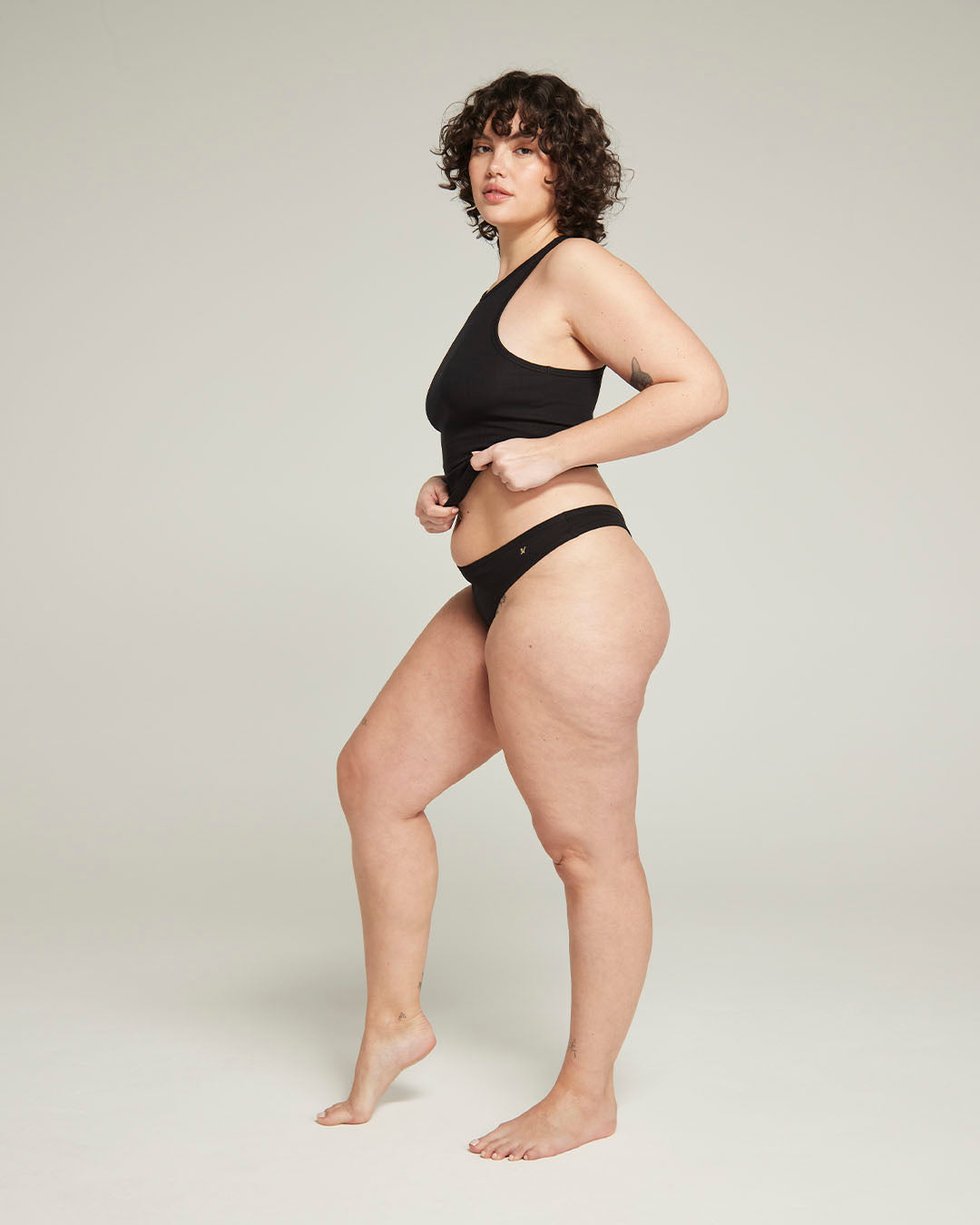 Black Organic Cotton Dipped Thong 2 Pack Nudea