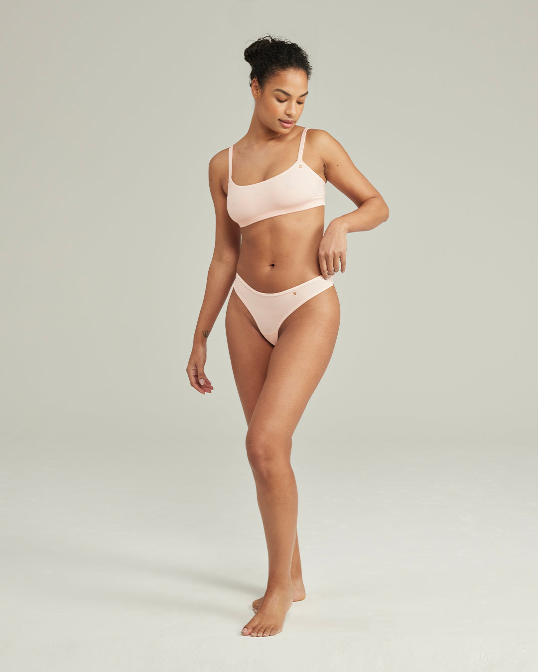 The Stretch Dipped Thong - Blush Pink Nudea