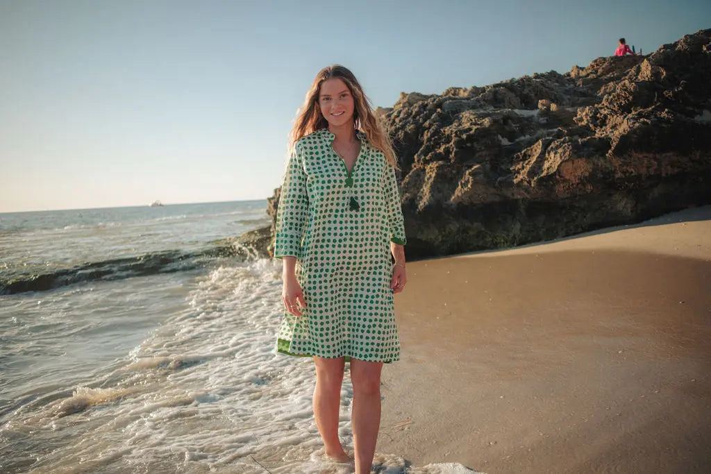 Disha Green Polka Dot Tunic Naree Clothing