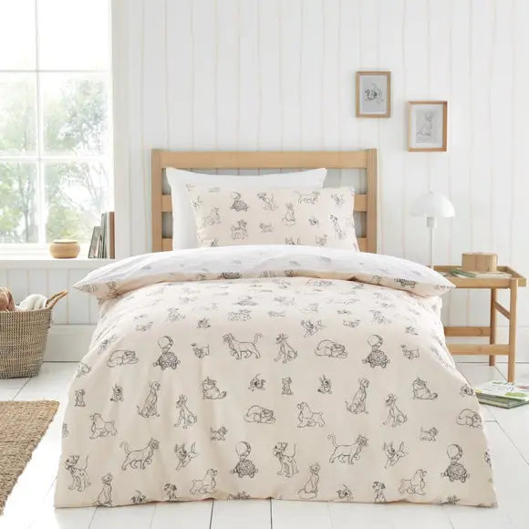 Disney Cats & Dogs 100% Cotton Reversible Duvet Cover and Pillowcase Set Dunelm