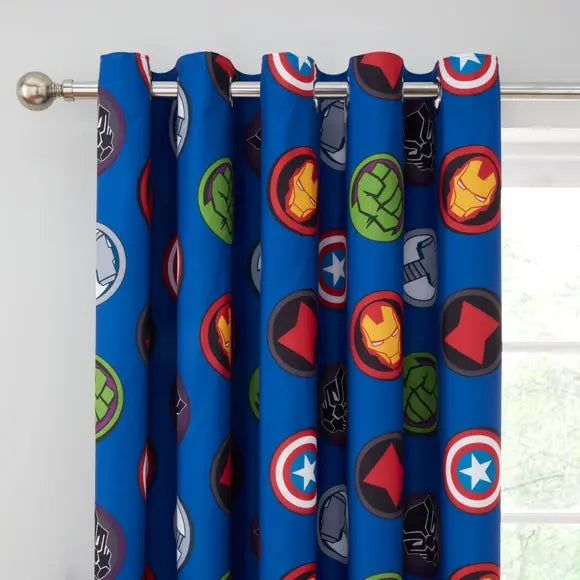 Disney Marvel Logo Blackout Eyelet Curtains Dunelm