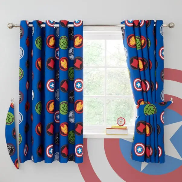 Disney Marvel Logo Blackout Eyelet Curtains Dunelm