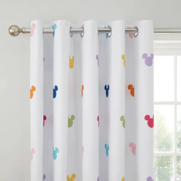 Disney Mickey Mouse Rainbow Blackout Eyelet Curtains Dunelm