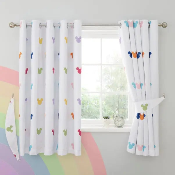 Disney Mickey Mouse Rainbow Blackout Eyelet Curtains Dunelm