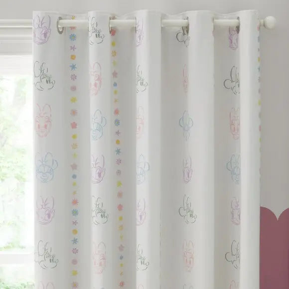 Disney Minnie Mouse & Daisy Duck Blackout Eyelet Curtains Dunelm