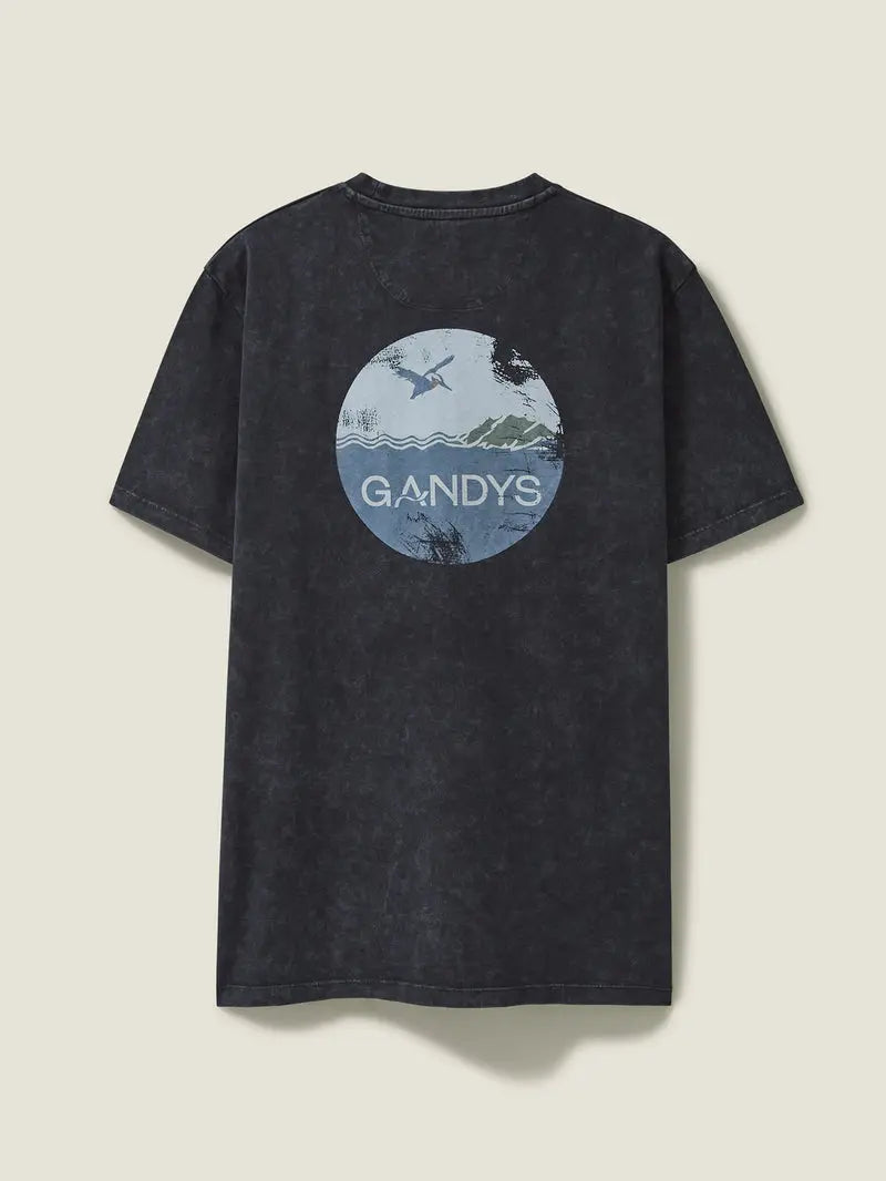 Distressed Wave Back Print T-Shirt Gandys