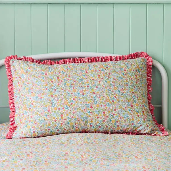 Ditsy Frill Reversible Duvet Cover and Pillowcase Set Dunelm